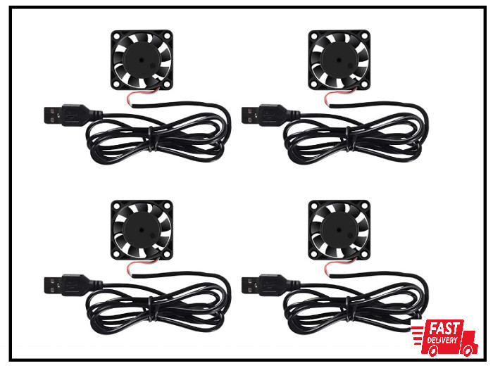 4 Pack USB Brushless Cooling Fan 40mm High Performance DC 4PCS, 5V USB(4010)