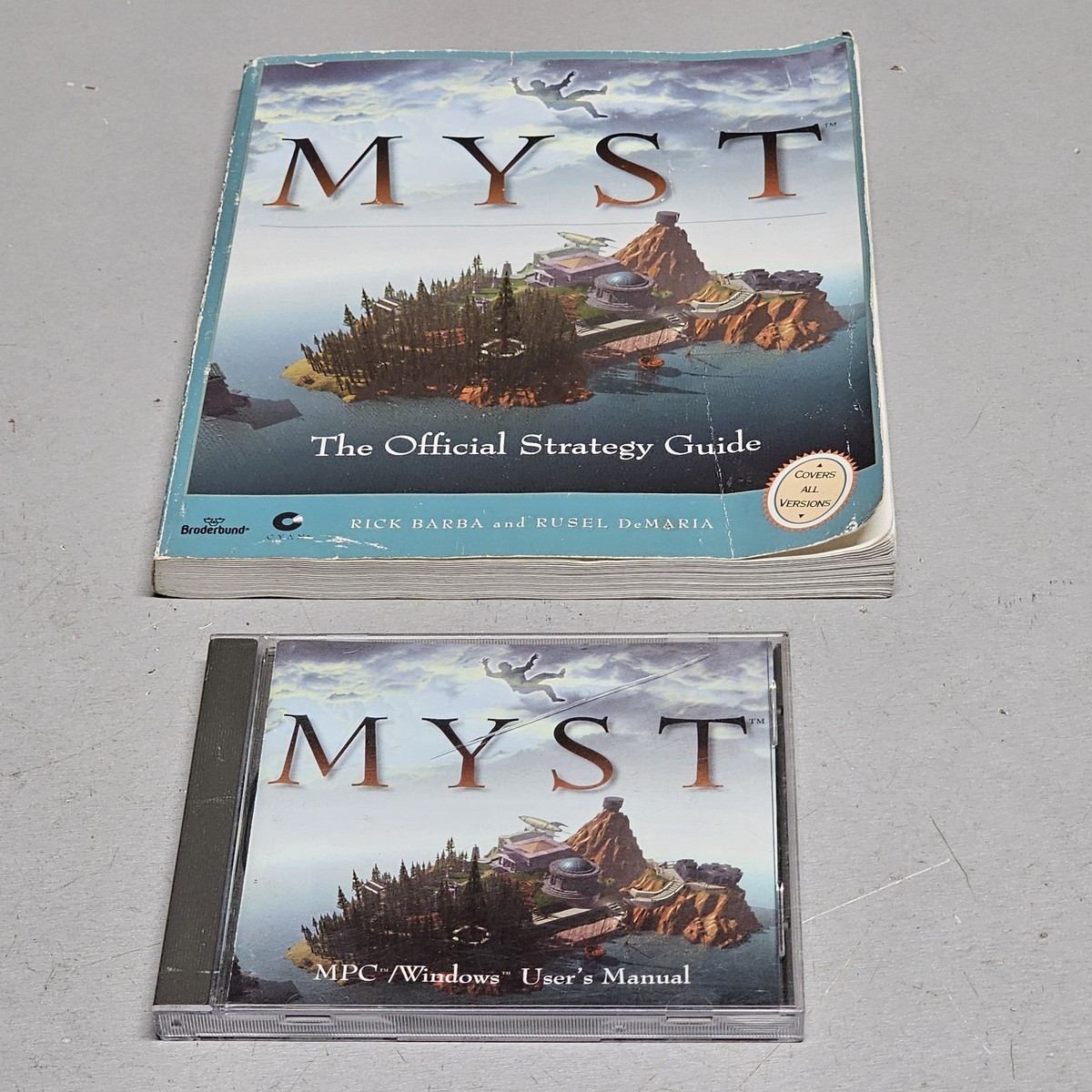 Myst Official Strategy Guide Book + MPC Windows User’s Manual Vintage Broderbund