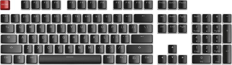 Glorious Gaming Aura Mechanical Pudding Keycaps Black 104 Key Set, ANSI Layout