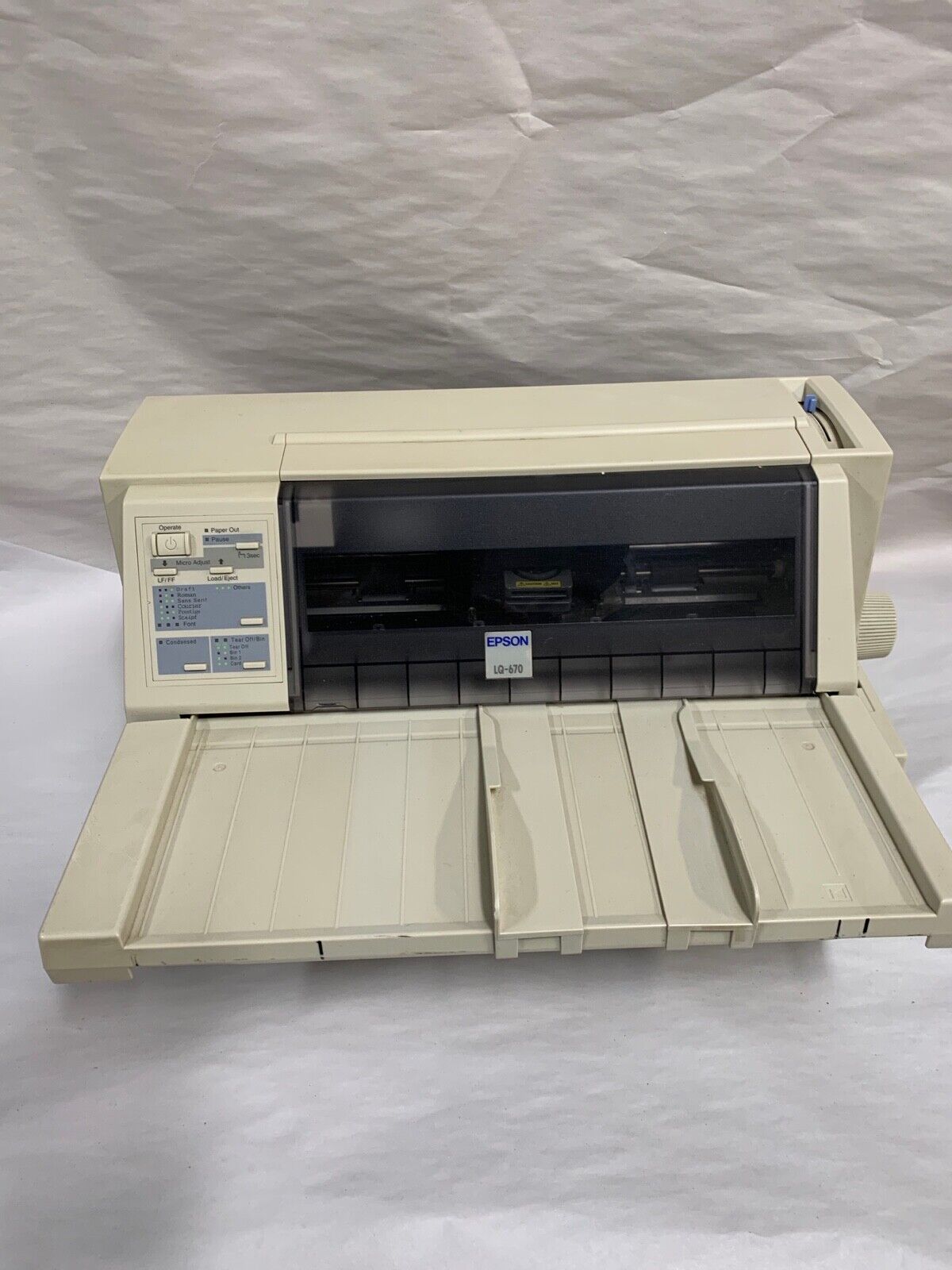 Vintage Epson LQ-670 Dot Matrix Computer Printer (A25)
