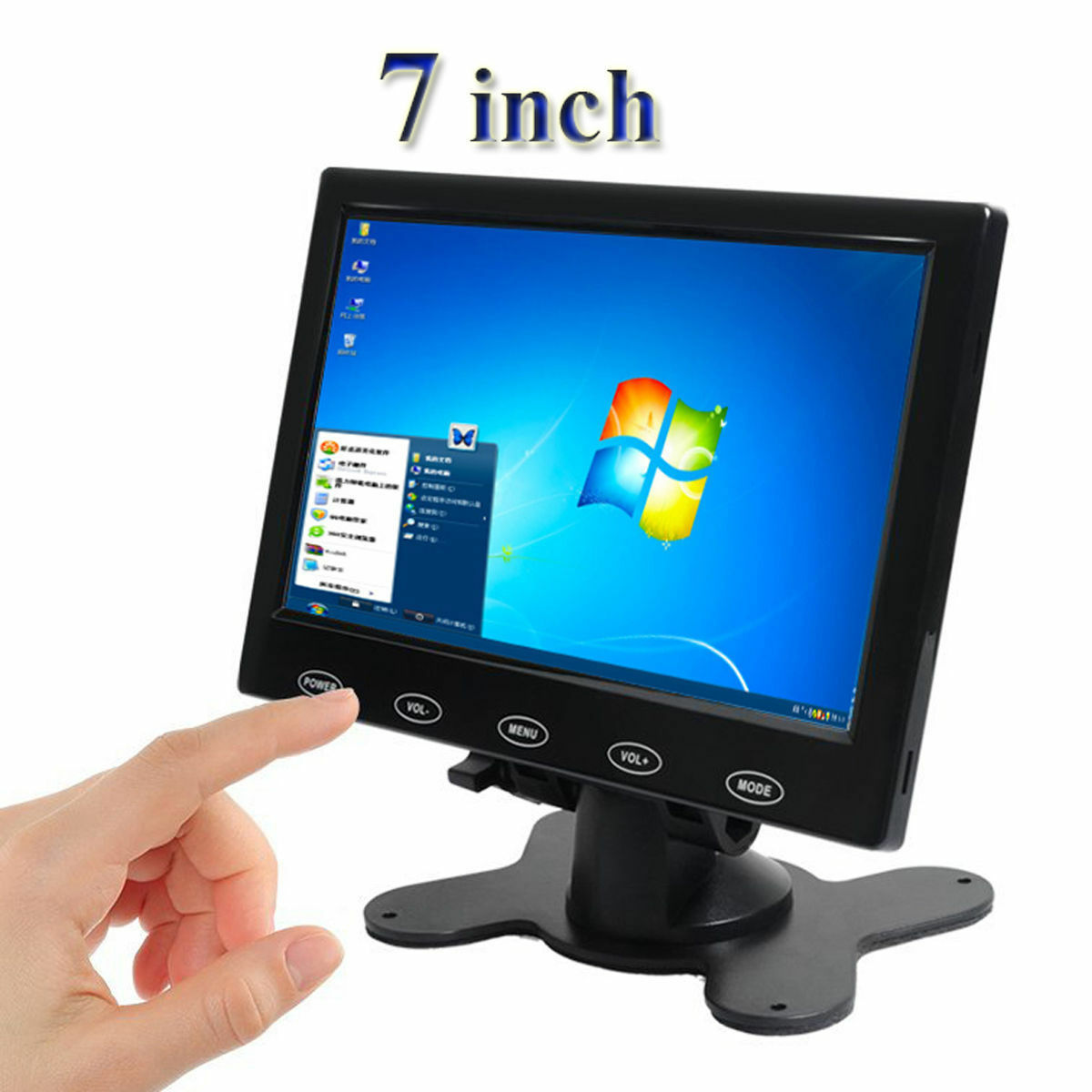 Mini 7 inch LCD CCTV Monitor HD PC Screen RCA/AV VGA HDMI 1080P for Raspberry Pi