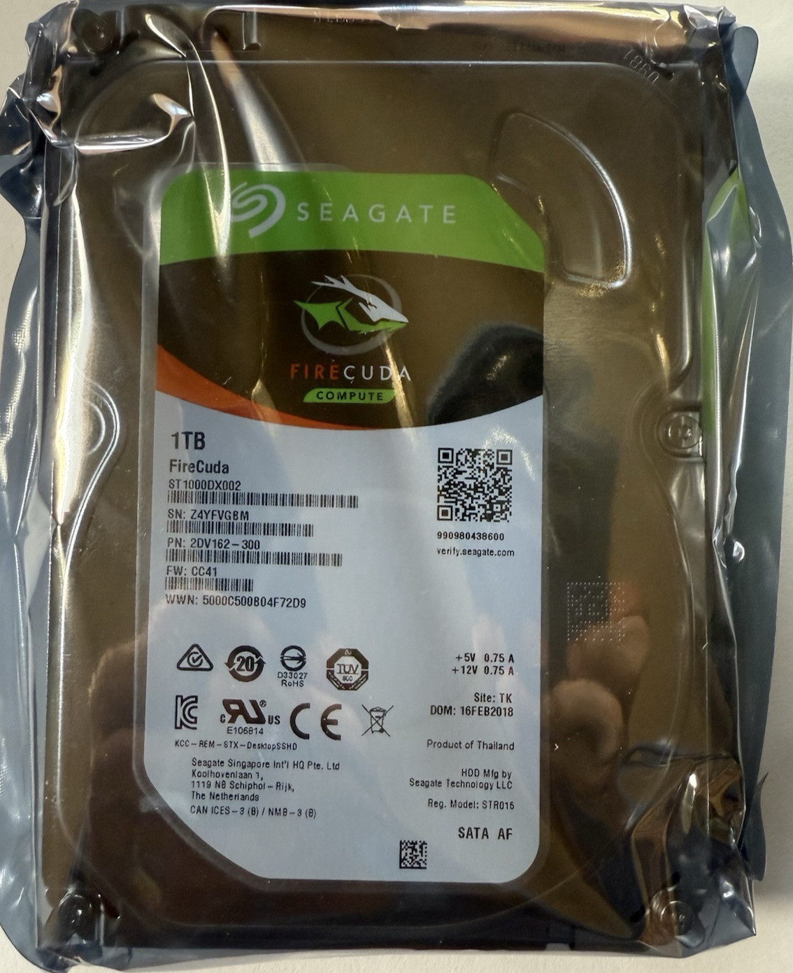 Seagate FireCuda ST1000DX002  1TB Hybrid HDD 3.5" SATA - 72Krpm New Open Box