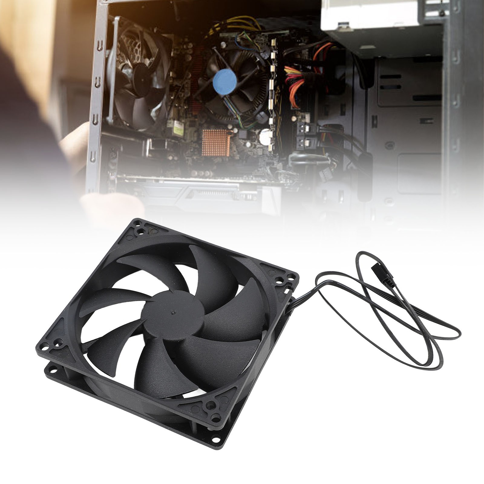 PWM Case Fan 100mm Dual Ball Intelligent Temperature Control 1800RPM High Speed
