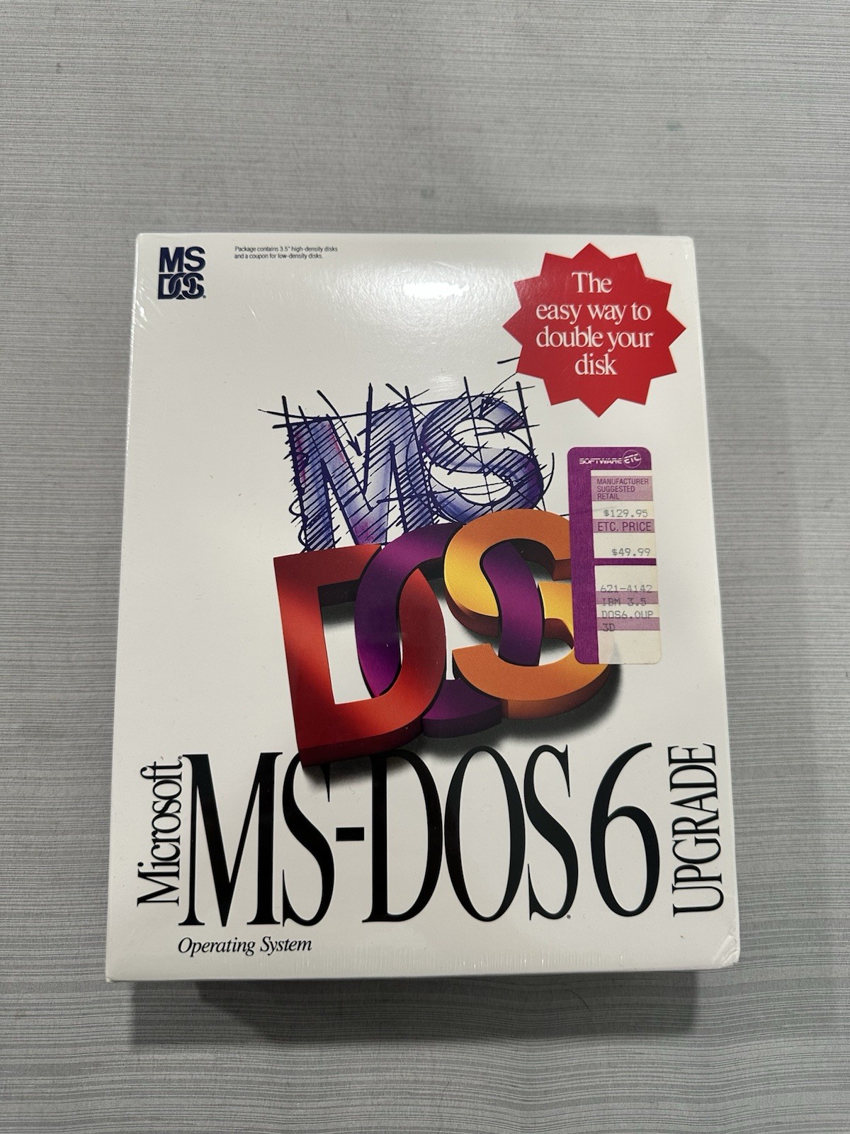 Vintage Microsoft MS-DOS 6.0 Upgrade Operating System 3.5" Disc Sealed NOS