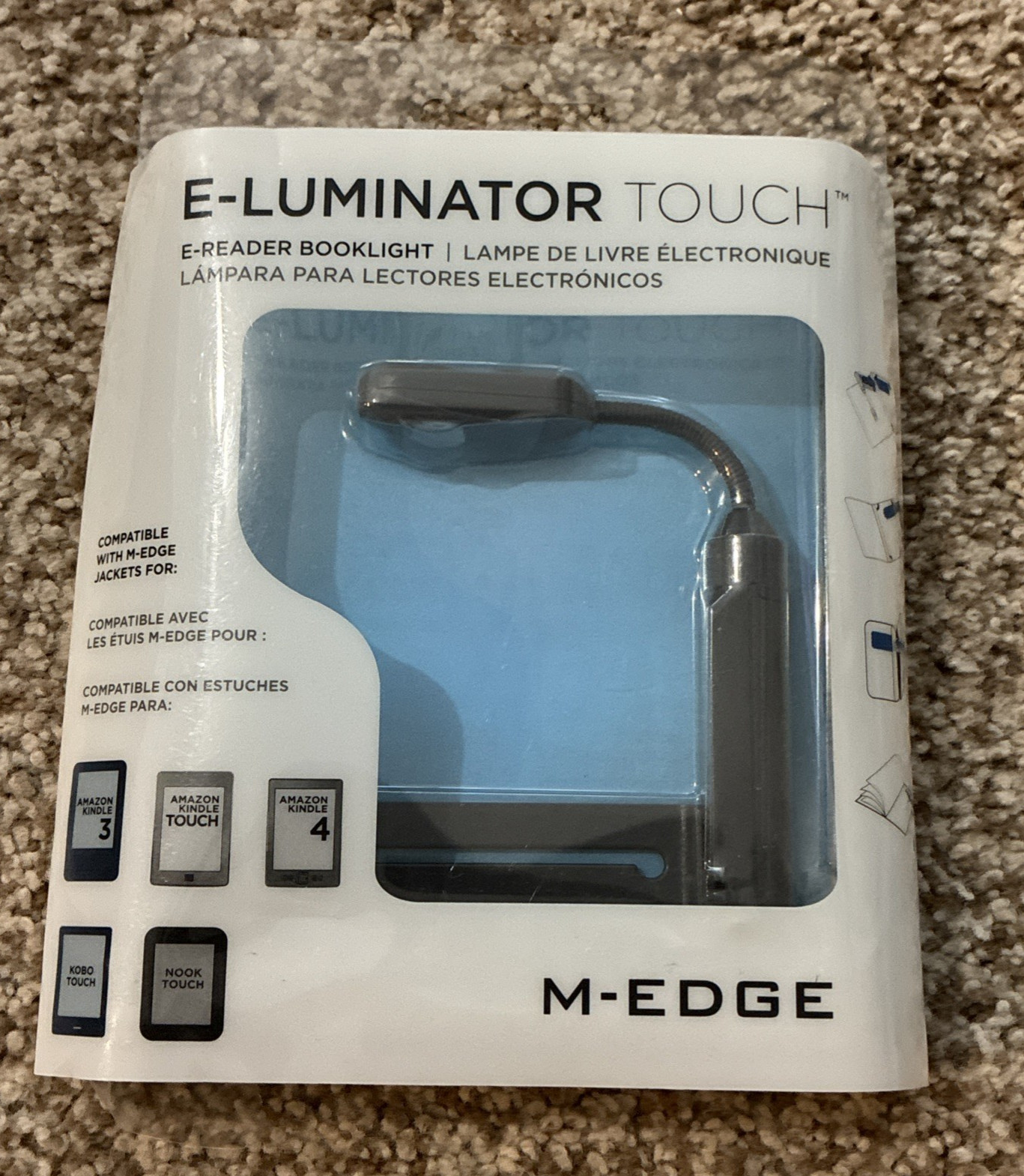 M-Edge E-Luminator Touch LED Book Light for Kindle Kobo Nook eReader 
