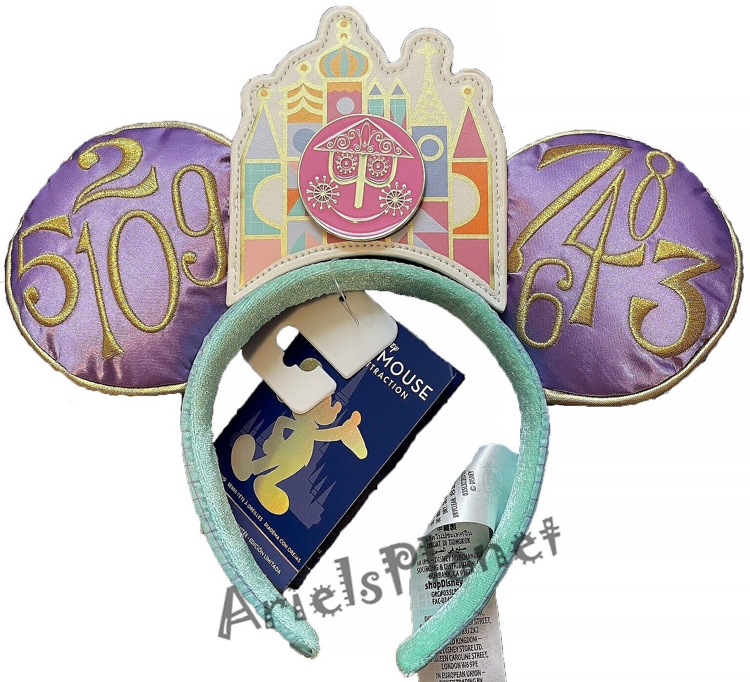 Disney Parks Mickey Mouse Main Attraction It's A Small World Ear Headband
