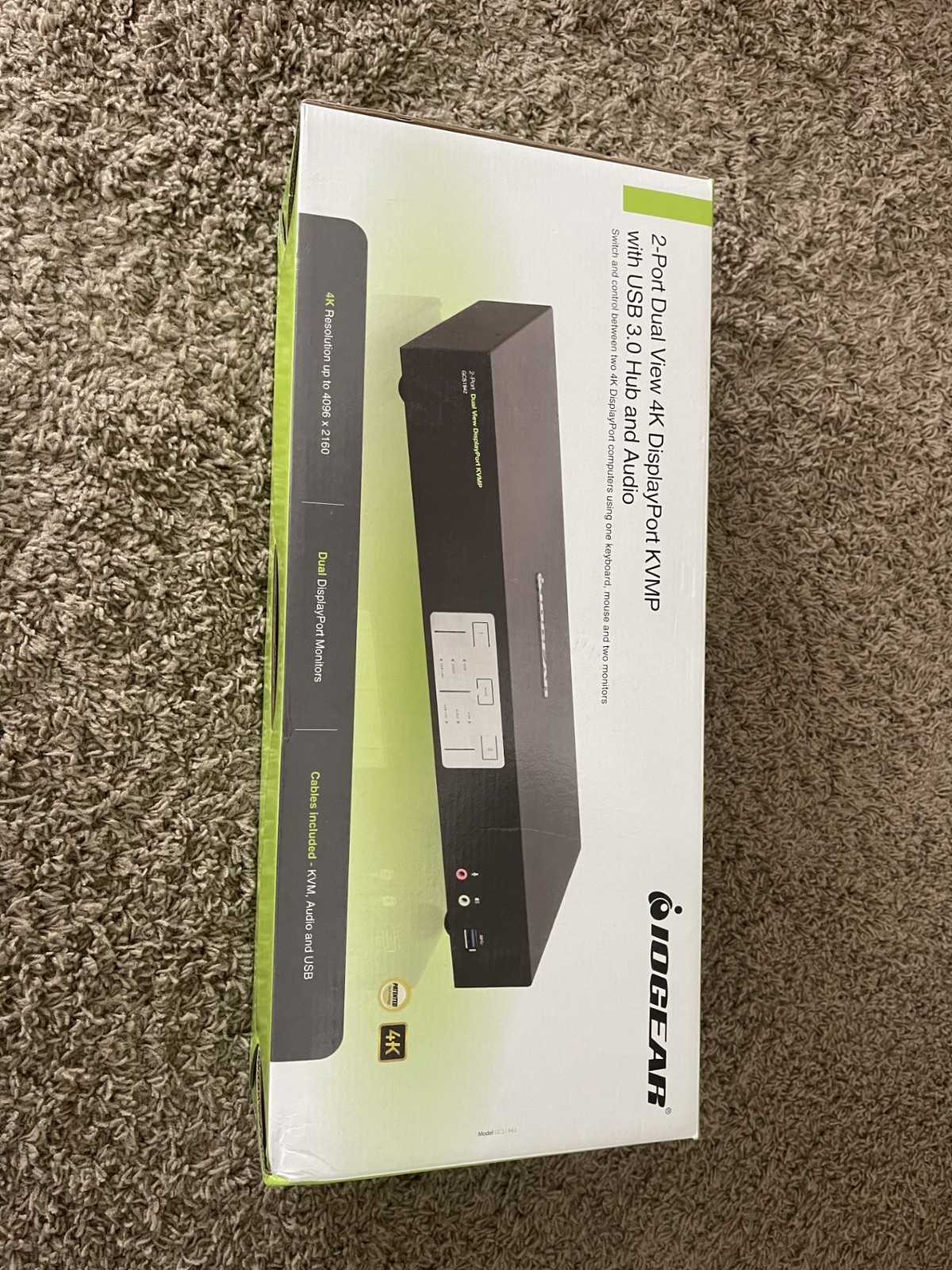 LOGEAR 2-PORT DUAL VIEW 4K DISPLAY PORT KVMP W USB 3.0 HUB AND AUDIO