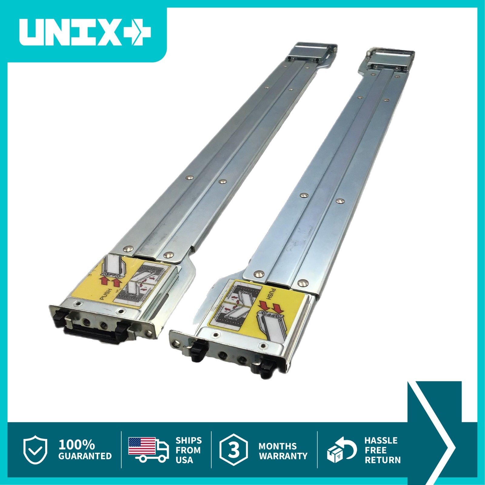 Supermicro Universal Inner + Outer 2U, 3U Rev B Yellow Rack Rail Set Kit 27"