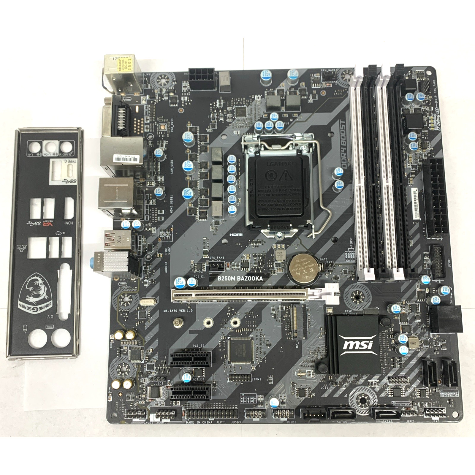 For MSI B250M BAZOOKA motherboard B250 LGA1151 4*DDR4 DVI+HDMI M-ATX Tested