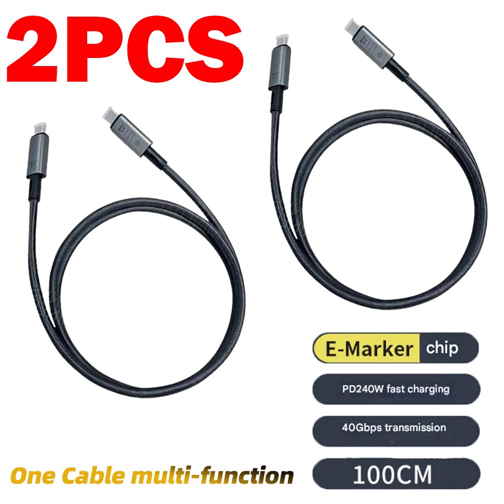 2pack For Thunderbolt USB 4 USB-C 8K Cable 40Gbps Charger Data PD 240W UHD Video