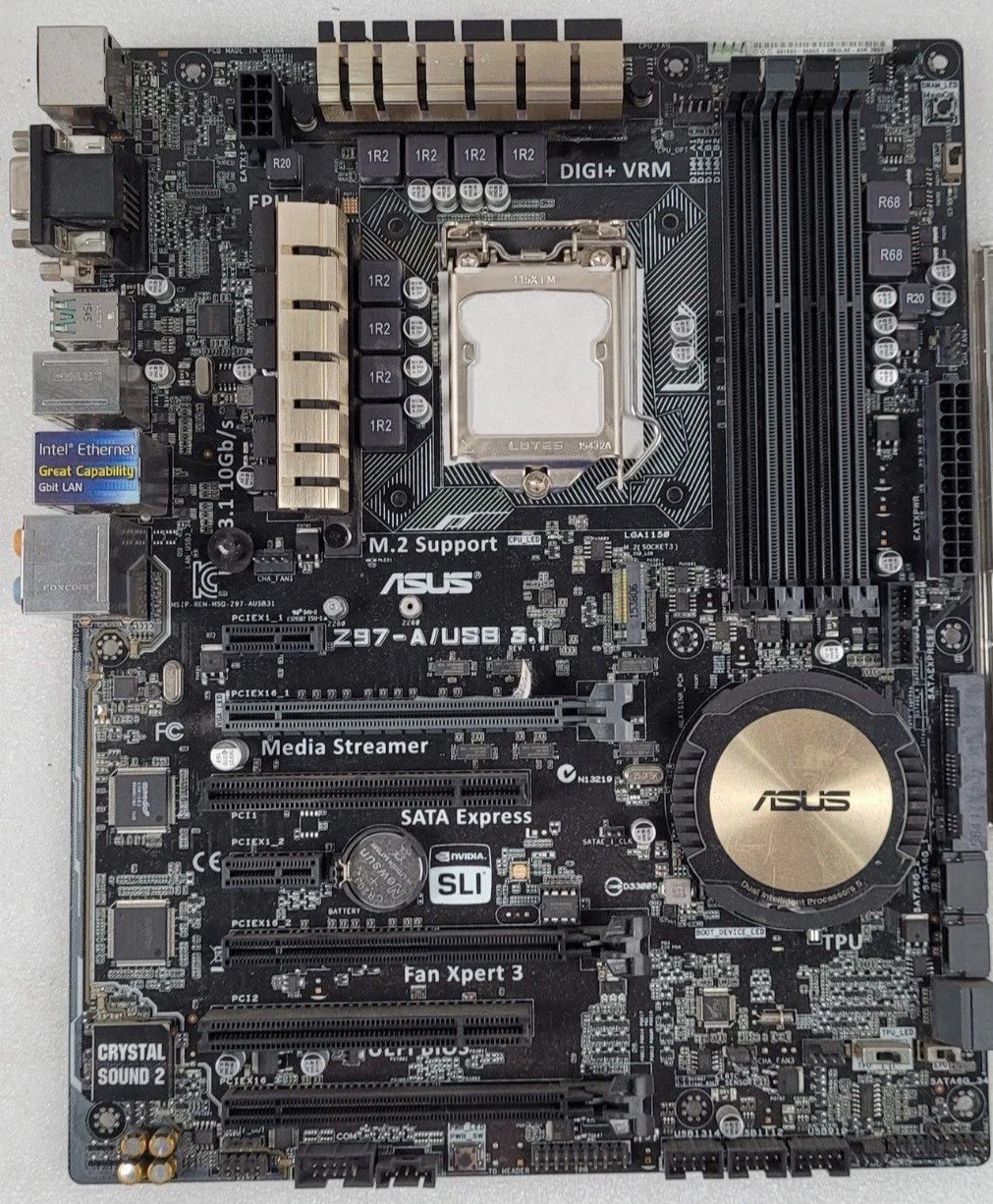 ASUS Z97-A/USB 3.1 Intel Z97 LGA 1150/Socket H3 DDR3 SLI ATX Desktop Motherboard