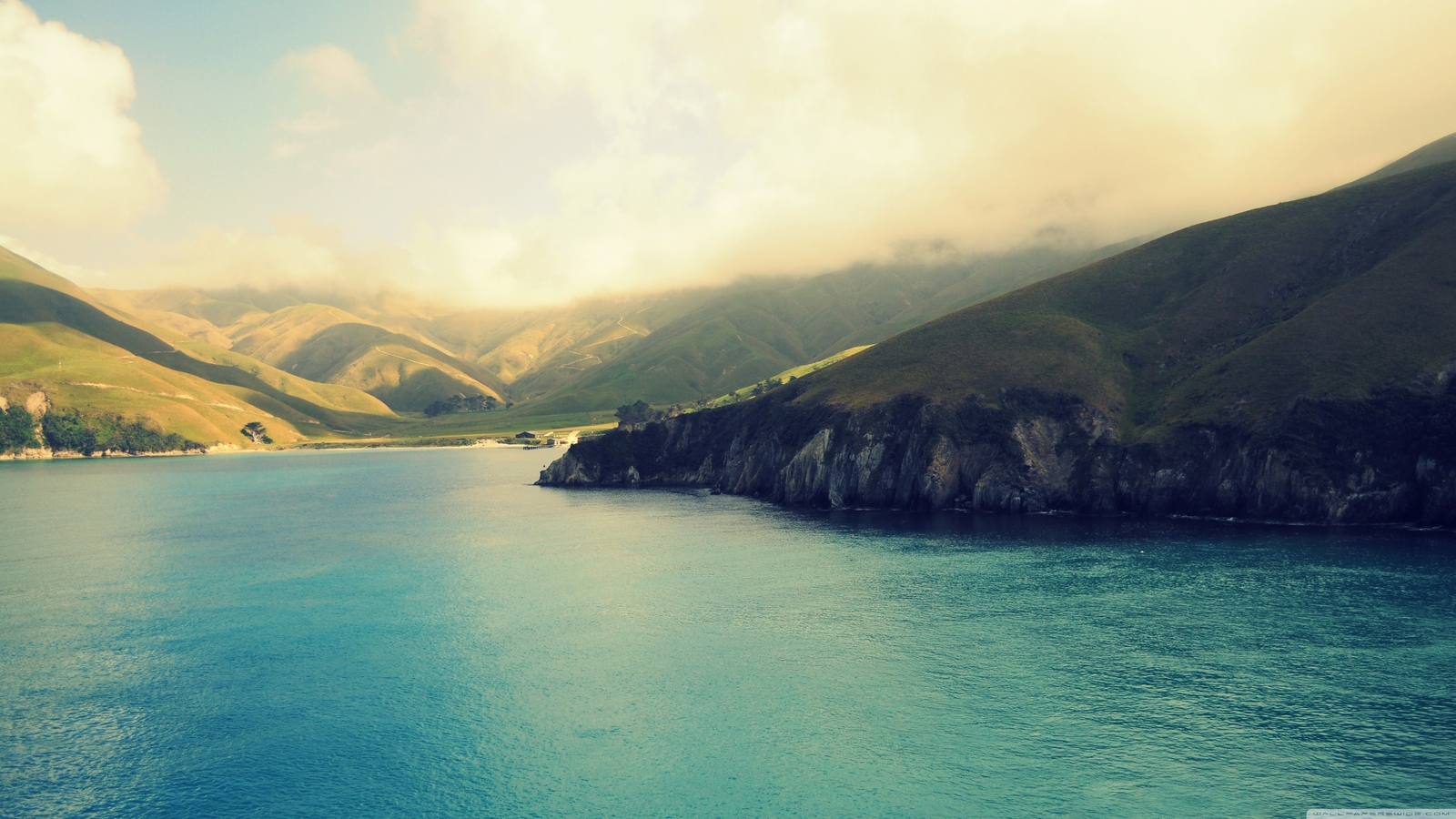 Landscape nature mountains coast bay new Custom Gaming Mat Desk