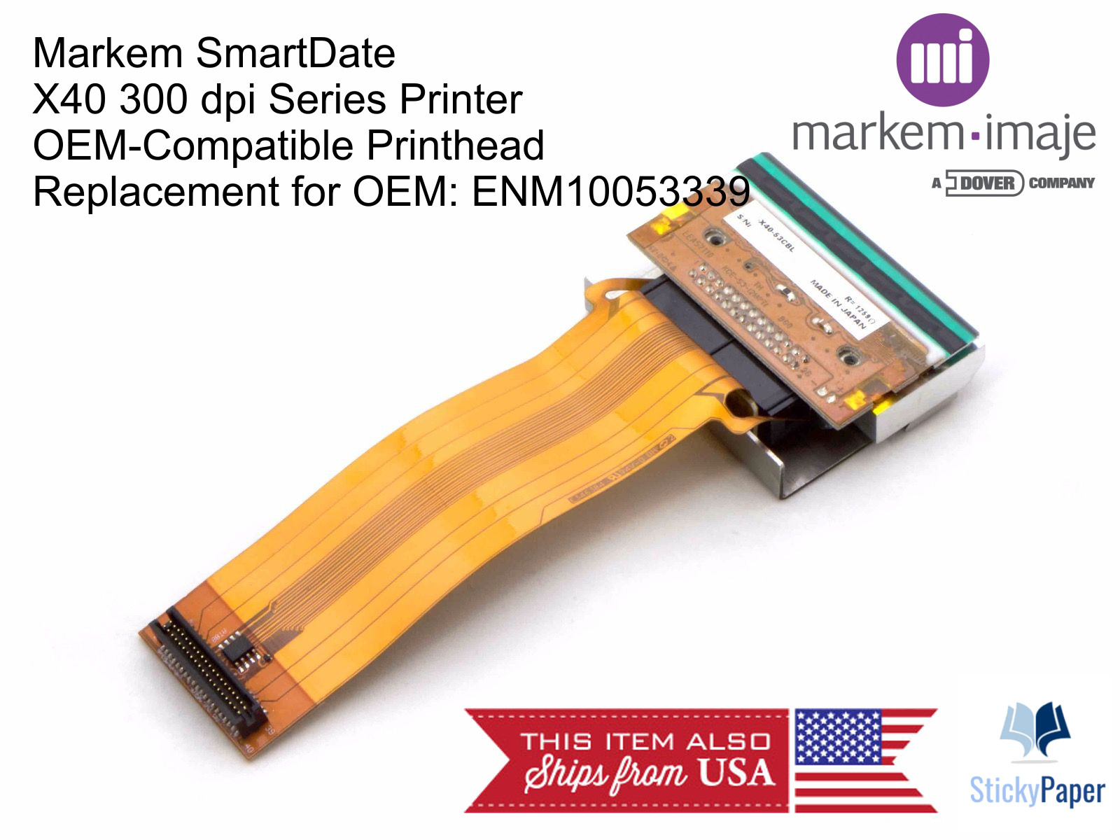 Markem SmartDate 53mm 5A / X40 300 dpi Compatible Printhead (ENM10053339)