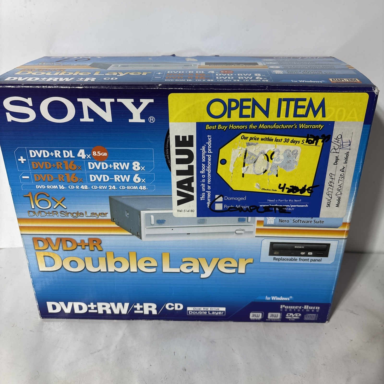 Sony DRU-720A DVD+R / CD ReWritable Drive 16X Double Layer New