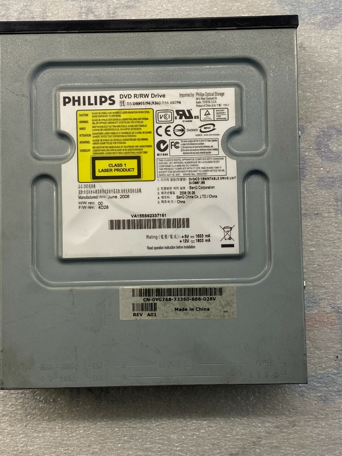 Philips DVD R/RW Drive CD DVD8801/96