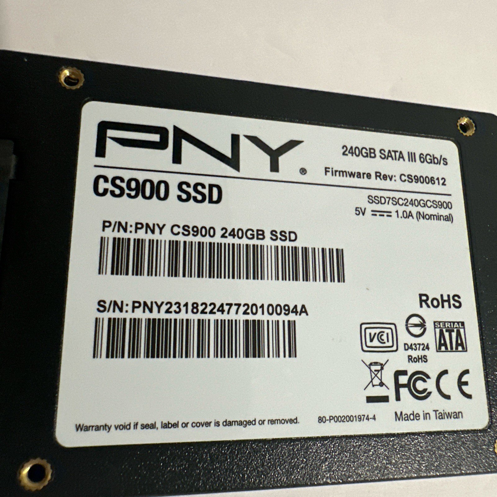 PNY CS900 SSD7CS900240RB 240 GB SATA III 2.5 in Solid State Drive