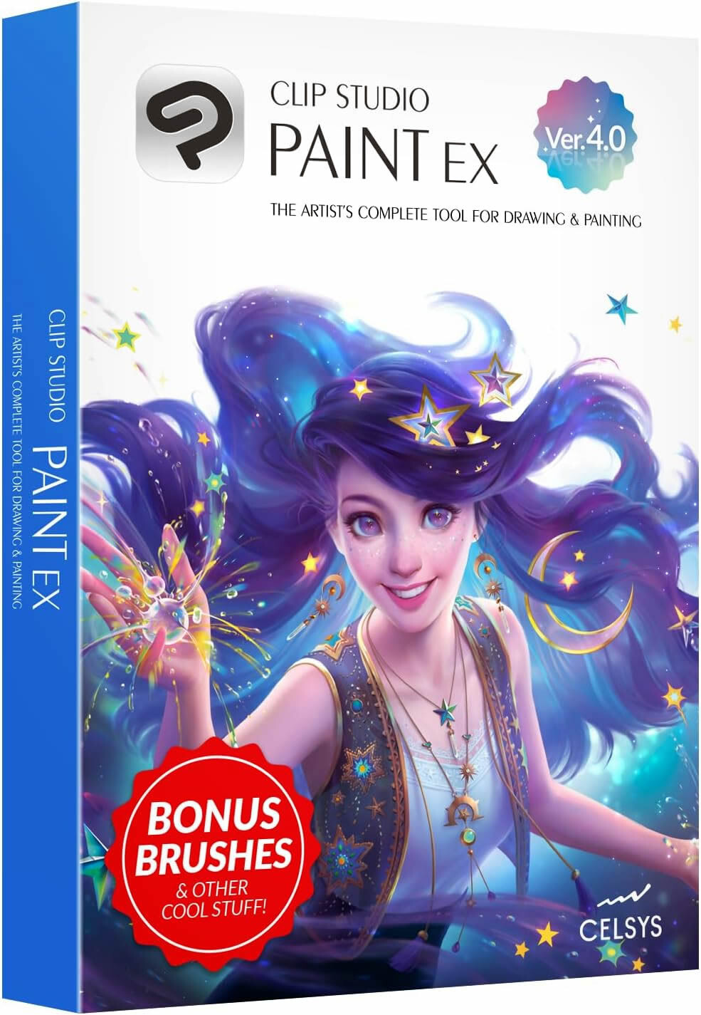 CLIP STUDIO PAINT EX - Version 4 | Perpetual Lic. I Retail Pack w/ Bonus Brushes