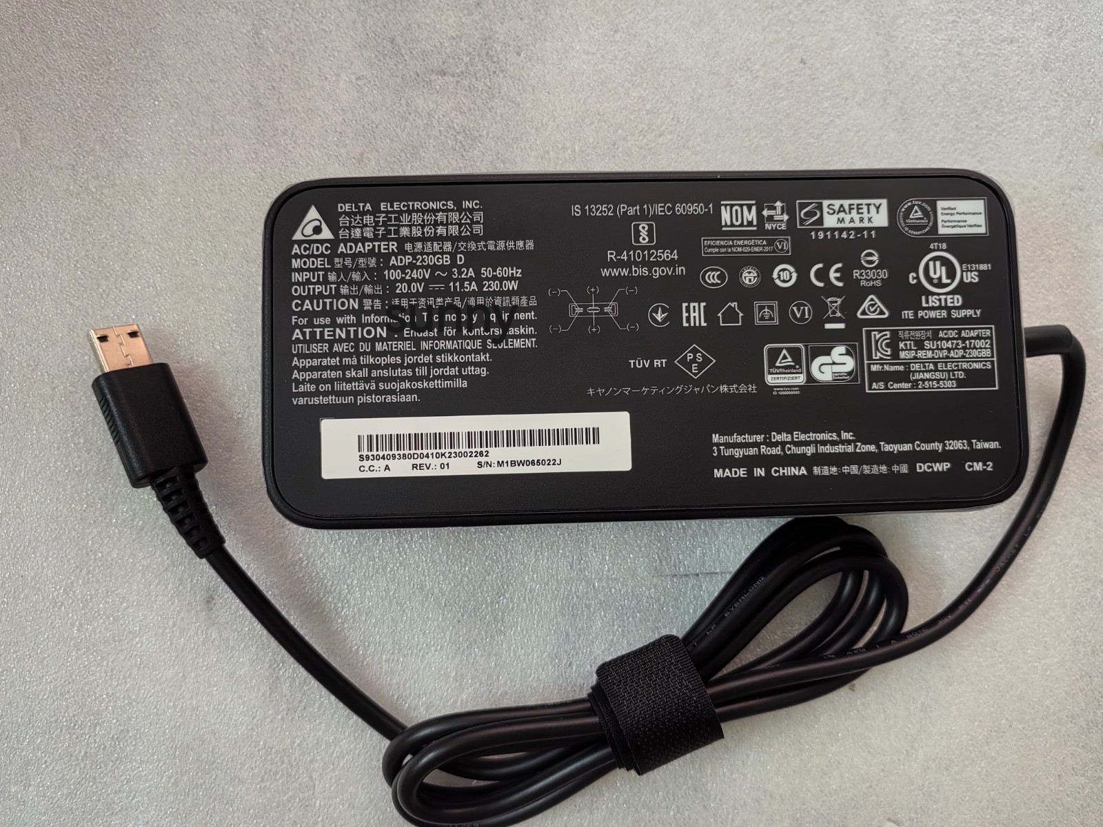 New Original MSI GE66 Raider 10UG 230W OEM Delta 20V 11.5A ADP-230GB D Charger
