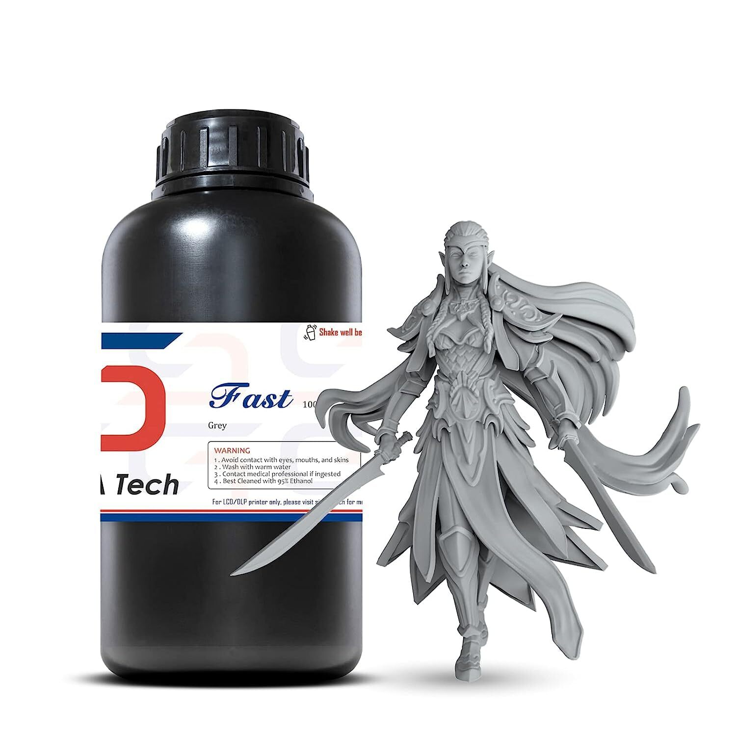 Siraya Tech Fast ABS-Like 3D Printer Resin 405nm UV-Curing Non-Brittle Grey, 1kg