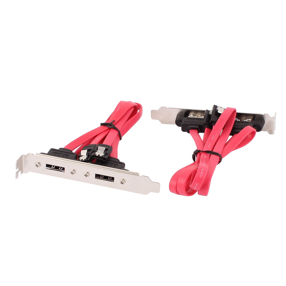 2Pcs Dual Port SATA Serial ATA Cable to eSATA Bracket Adapter Cable