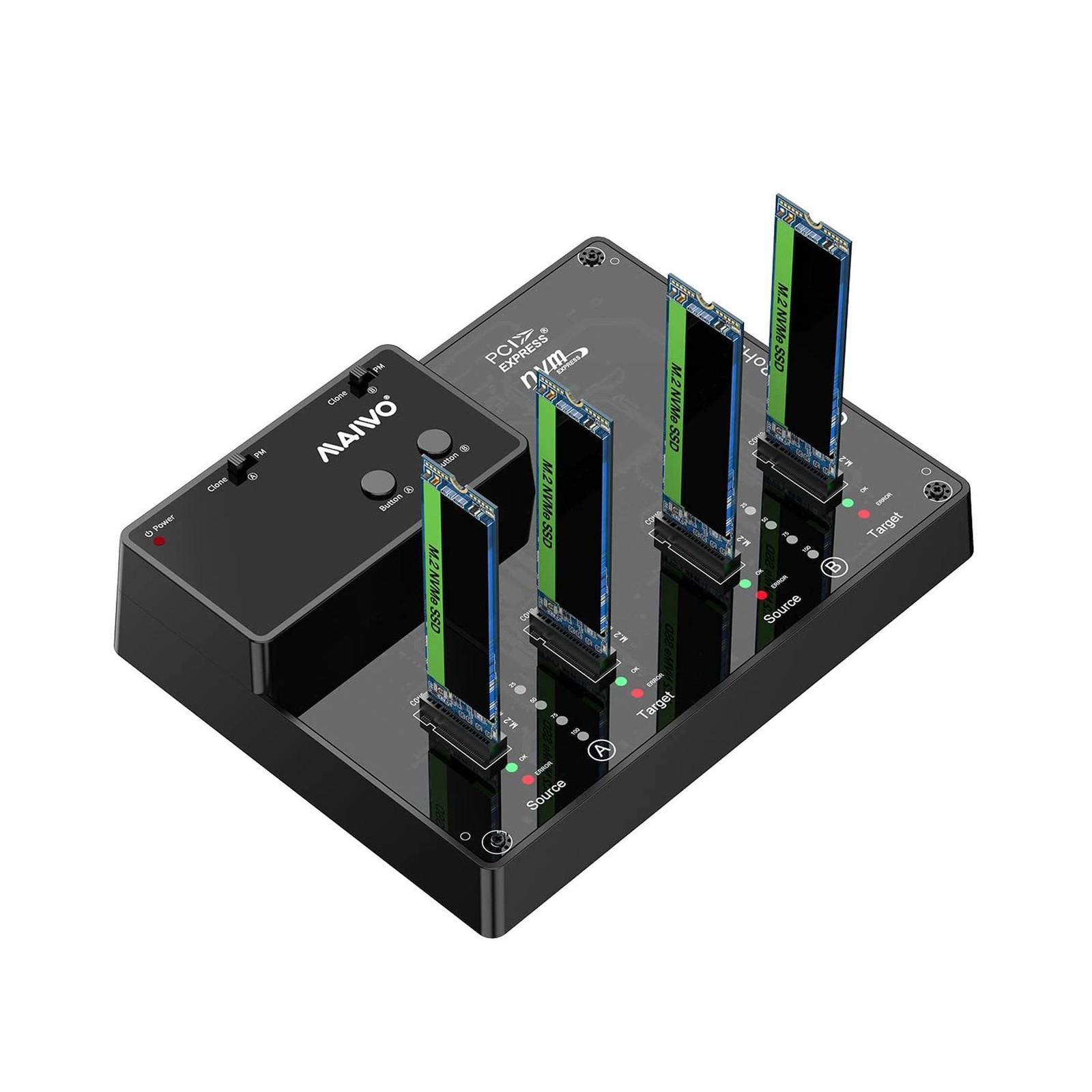 MAIWO 4 Bay NVME M.2 Docking Station Duplicator, NVME PCIe M.2 Drive to USB3....
