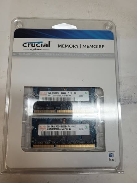 Crucial Hynix 4GB Kit Memory 2Rx8 PC3-8500S-7-10-F2 DDR3 HMT125S6BFR8C-G7 /r4d23