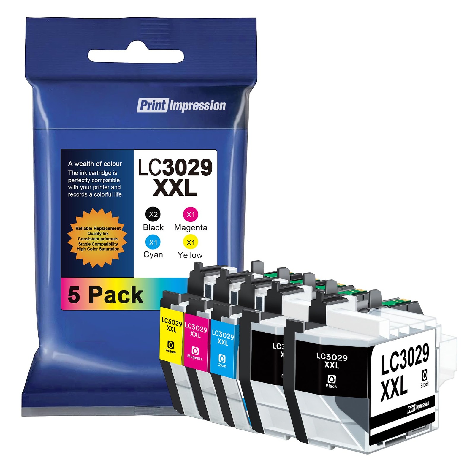 Brother LC3029 XXL 5PK Super High Yield Ink Cartridges Compatible Printers