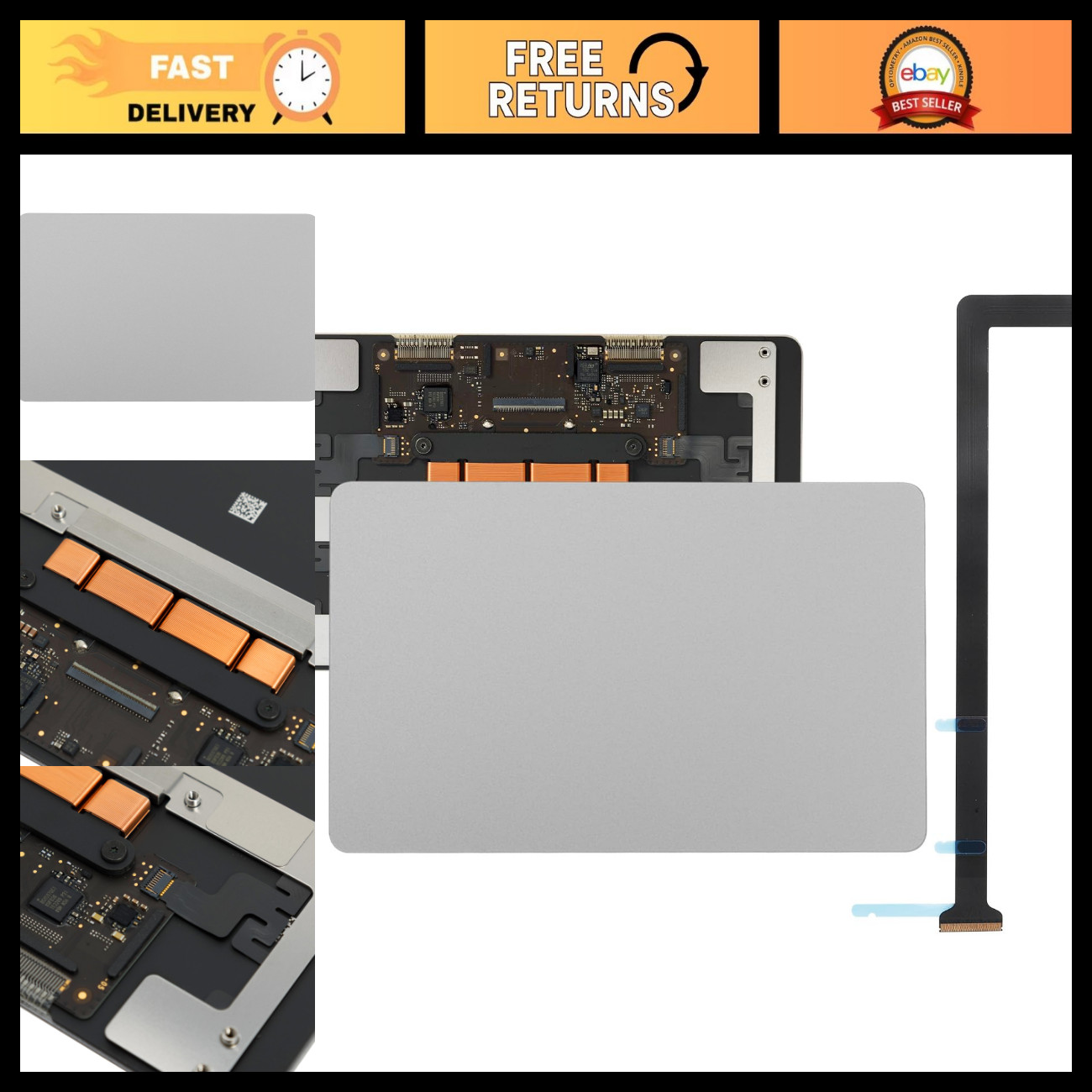 Trackpad Replacement for MacBook Air 13.6" M3 A3113 Touchpad with Cable - Space