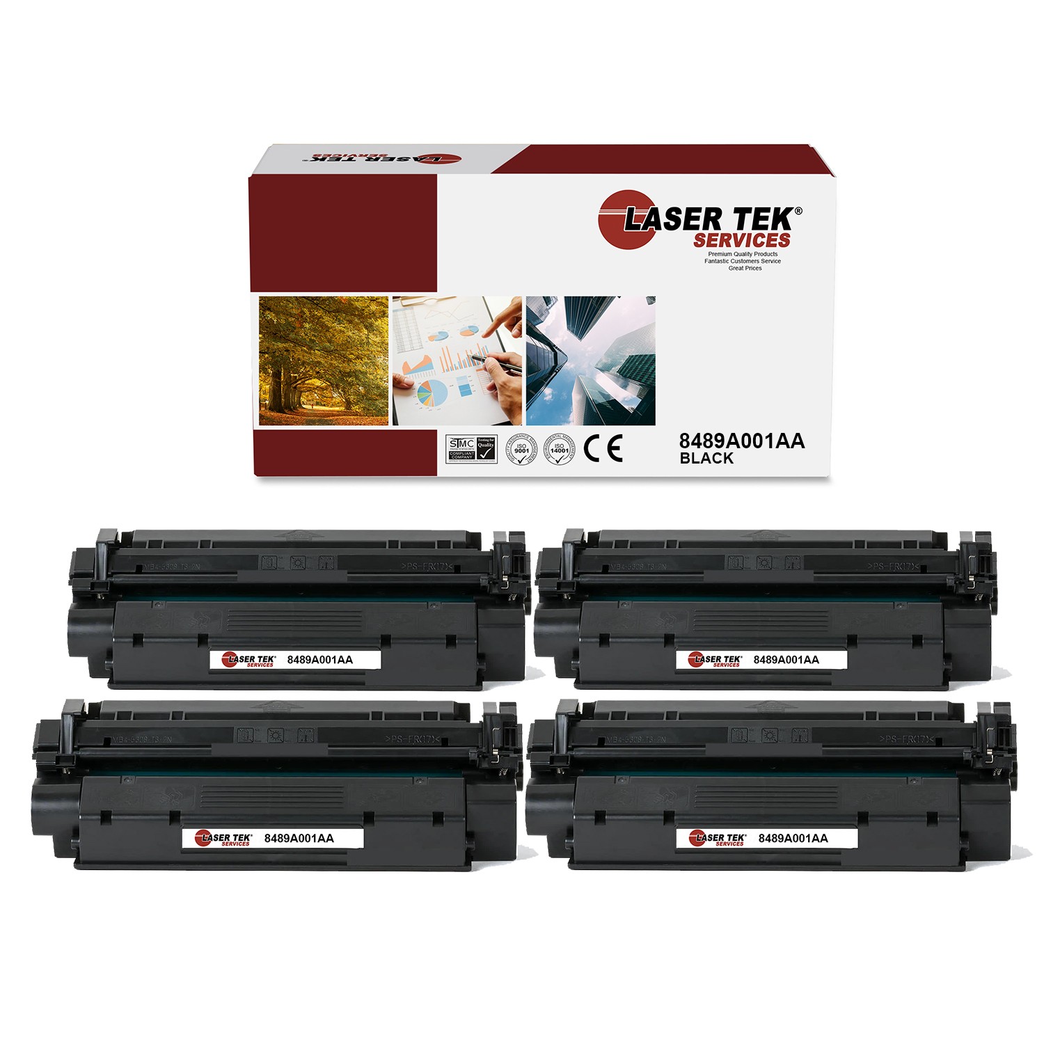 4Pk LTS X25 8489A001AA Black Compatible for Canon LBP3200 LBP3210, MF3110 Toner