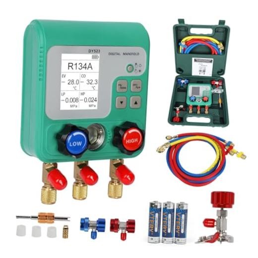 HVAC Digital Manifold Gauge Set 92 Refrigerants AC Gauge Set with Dual