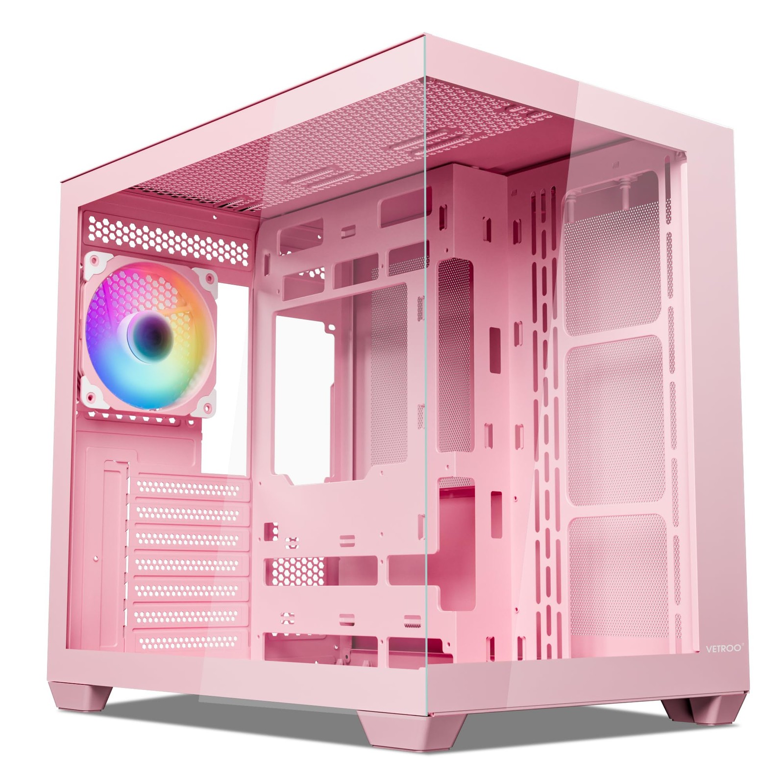AL900 PC Case with 270° Full View Tempered Glass, Pre-Installed & Fan