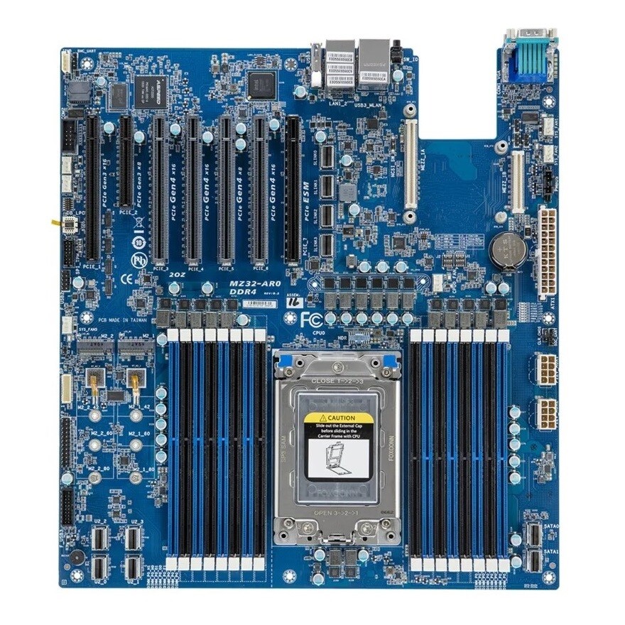 Gigabyte MZ32-AR0 Rev 1.0 Motherboard Support AMD EPYC 7002 Series CPU