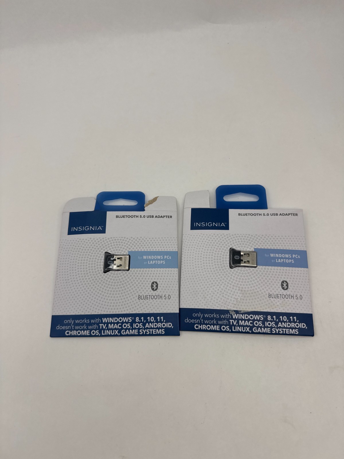 2x Insignia Bluetooth 5.0 USB Adapter for Laptops Desktops Mac os Game system TV