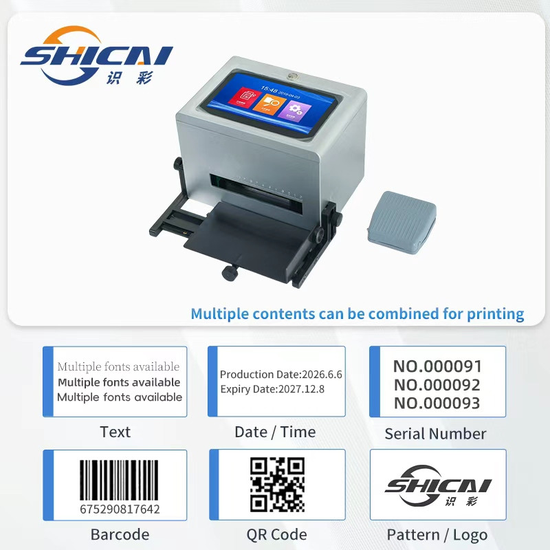 12.7mm Desktop TIJ Inkjet Coder for Bottle Cap Jar Can Date Batch QR Code