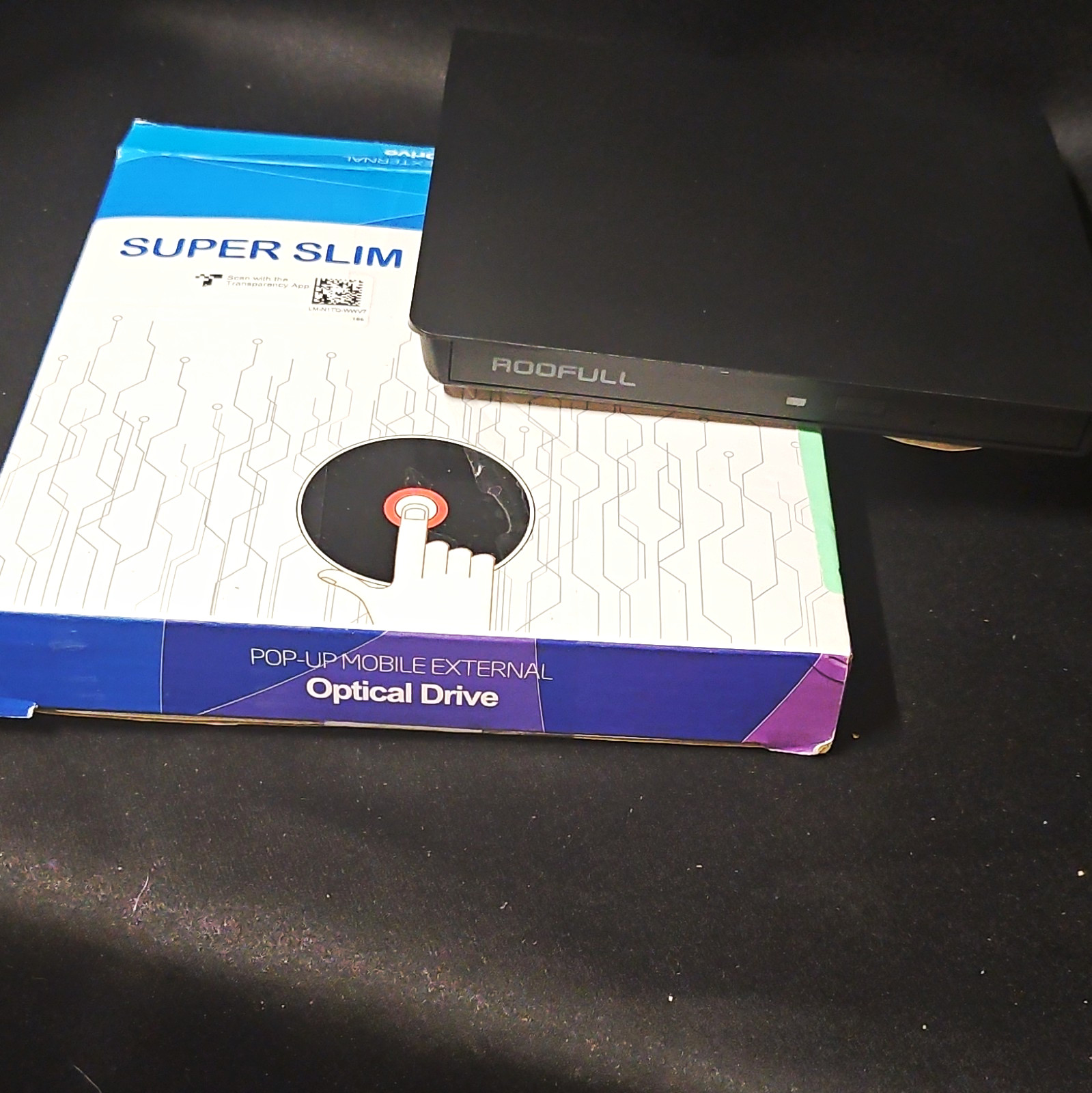 ROOFULL Super Slim External USB CD/DVD +/-RW Drive USB-Powered, Black ECD819-SU3