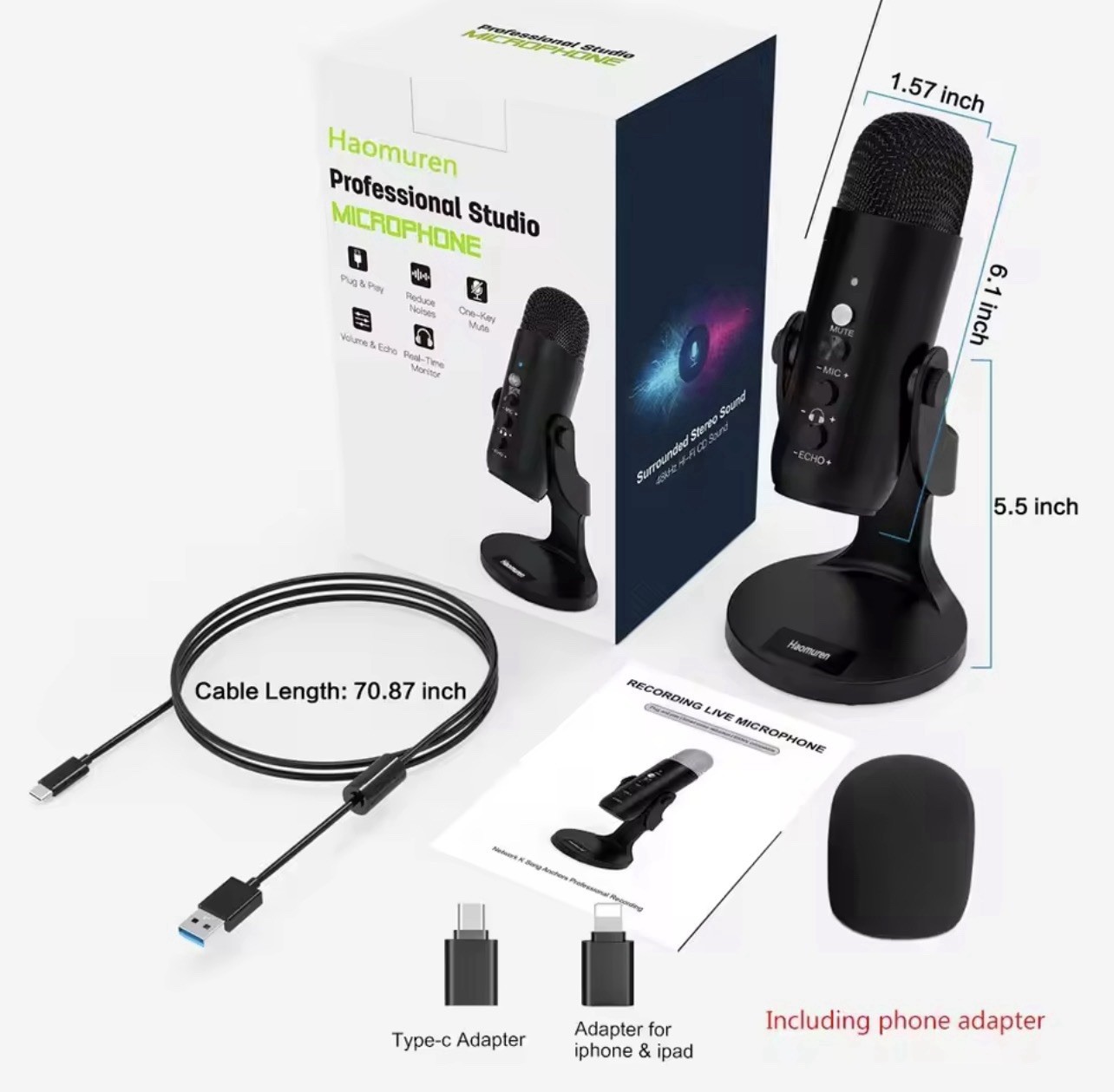 USB Microphone for PC Mac Gaming Recording Stream Podcast, Computer Condenser Mi