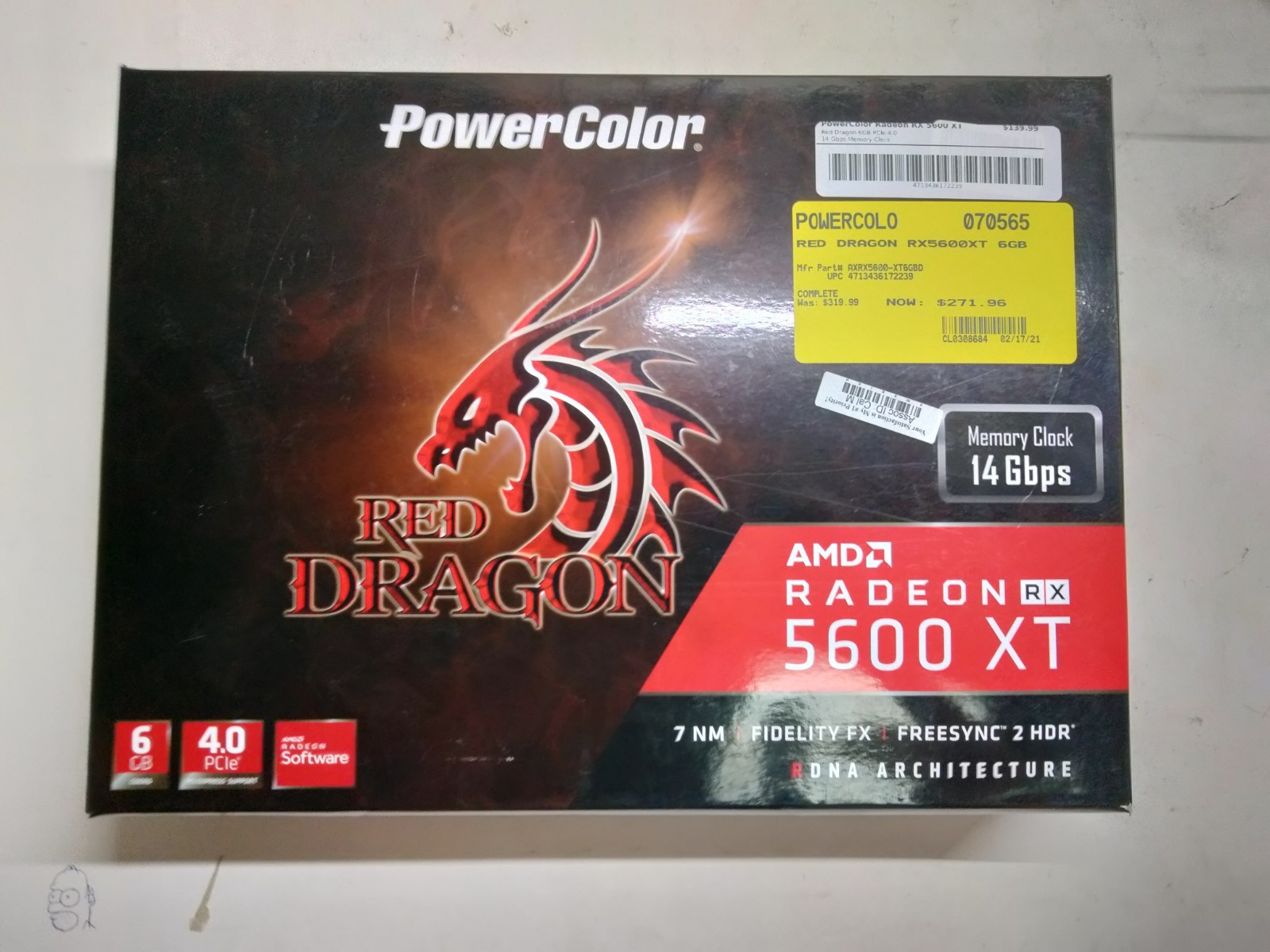PowerColor Red Dragon Radeon RX 5600 XT 6GBD6-3DHR/OC Graphics Card