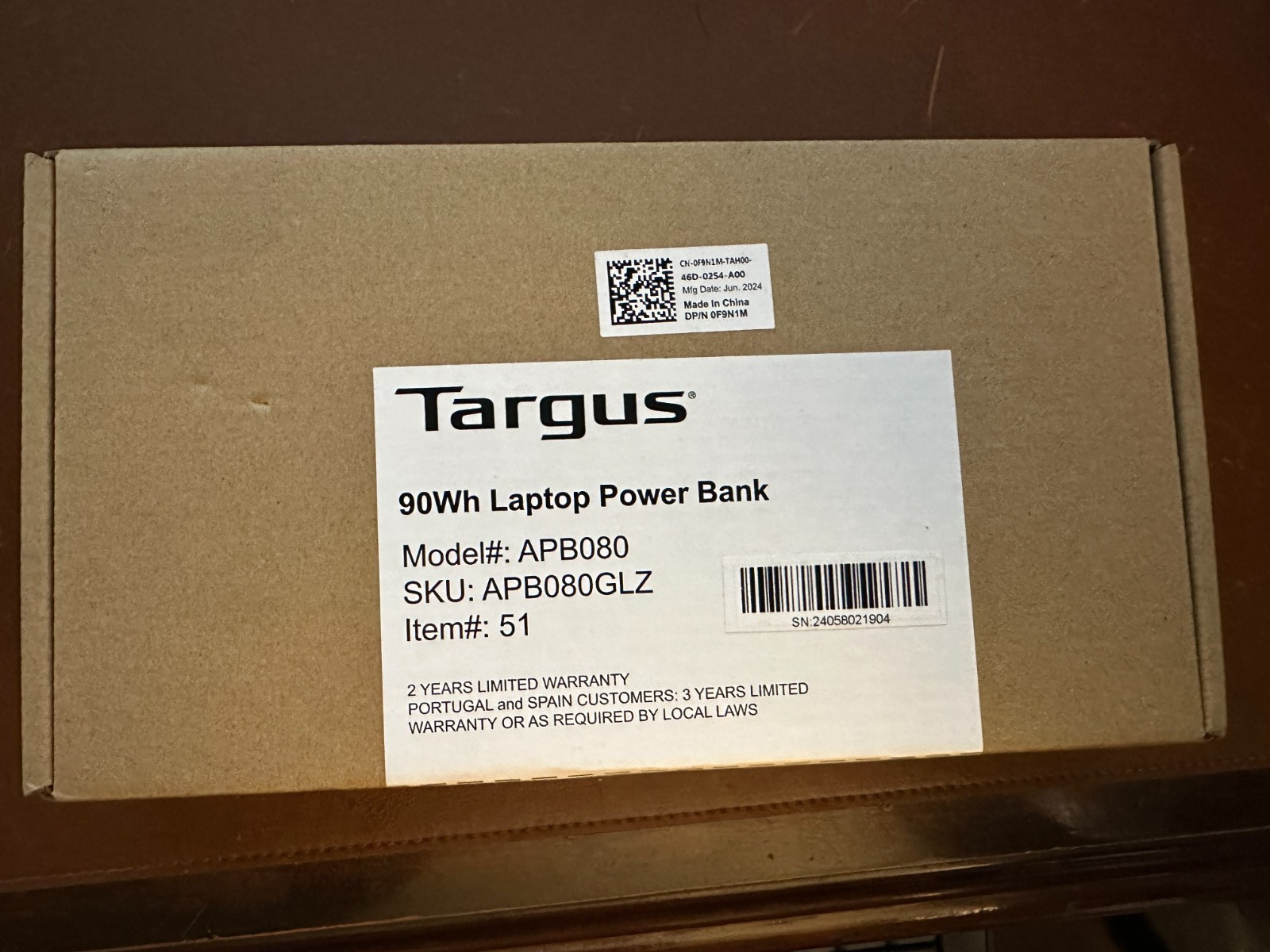 SEALED Targus 90Wh 5000mAh 18V Laptop USB-C Portable Power Bank - APB080