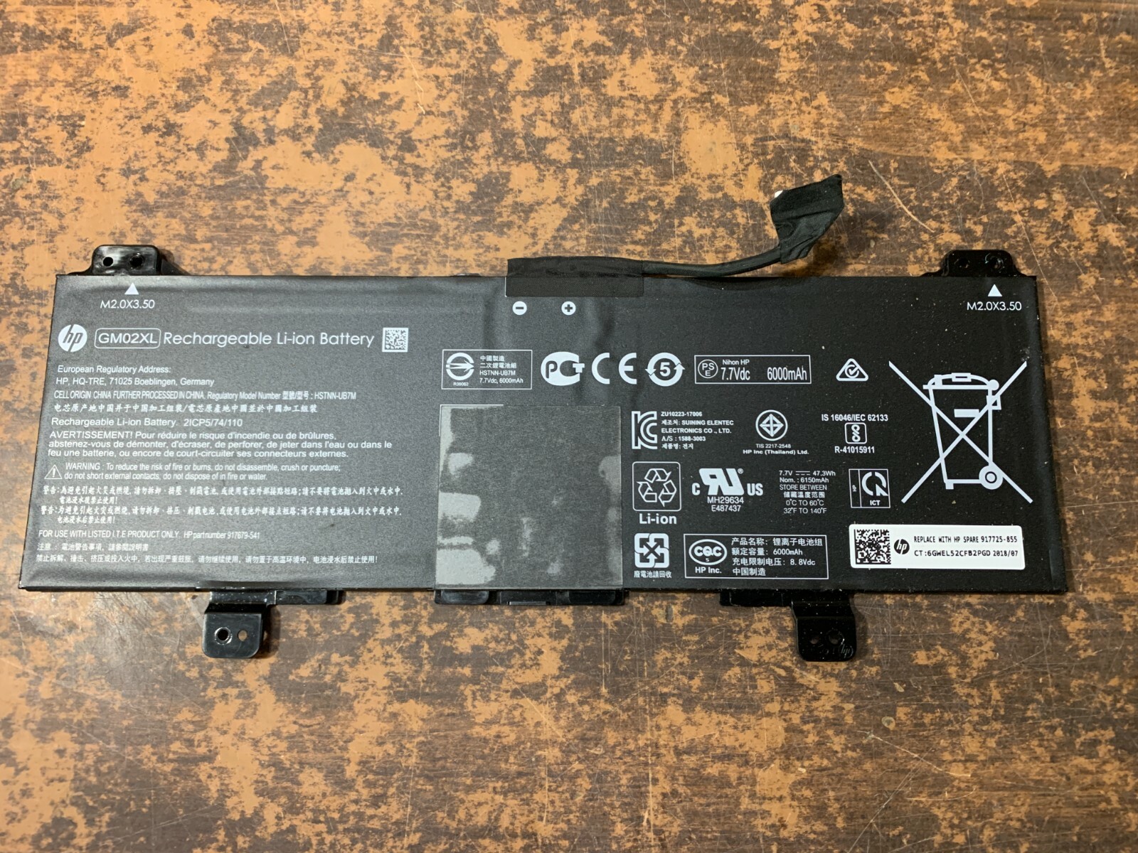 Genuine GM02XL Battery for HP 917679-271 HSTNN-DB7X 917725-855 HSTNN-UB7M 47.3Wh