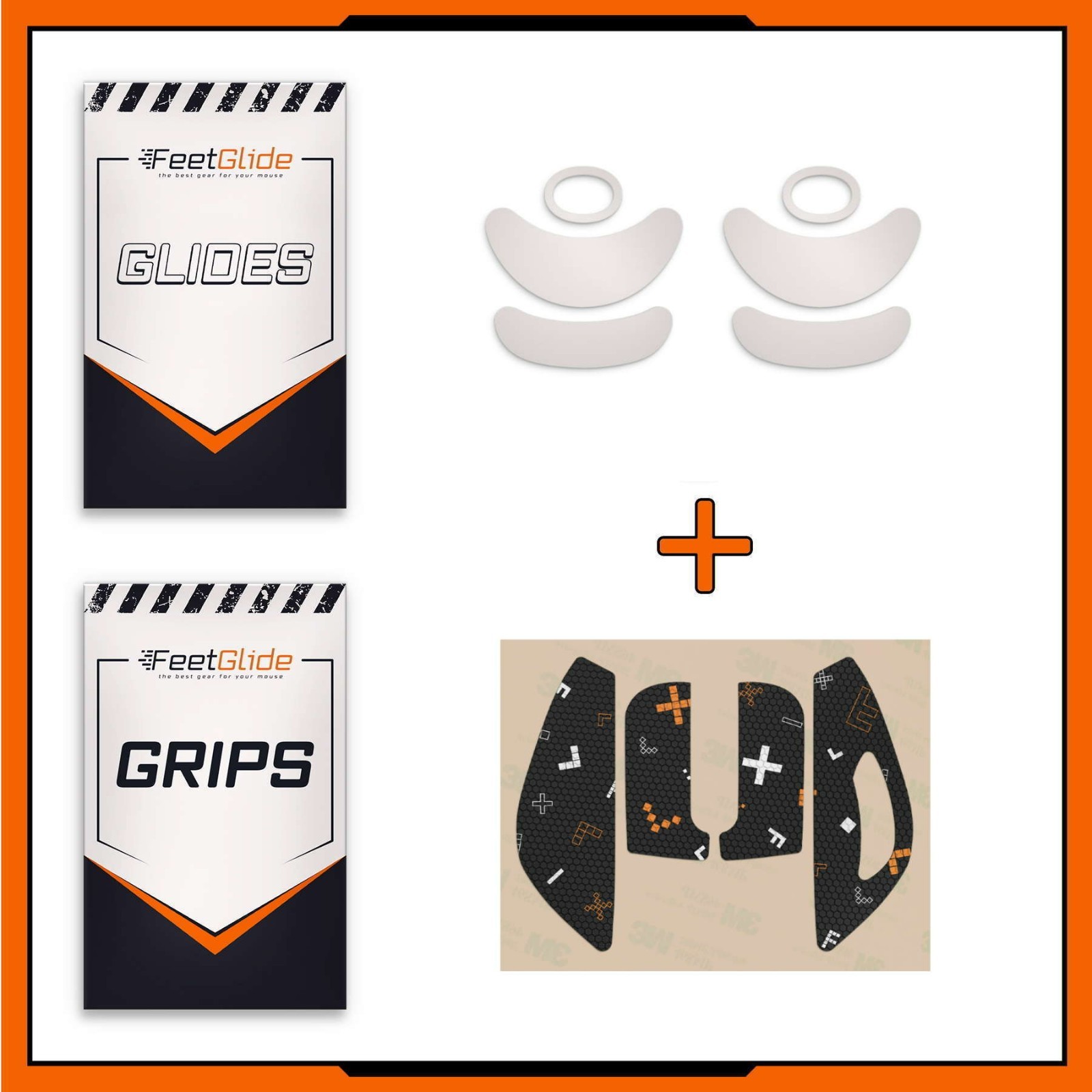 FeetGlide PTFE Mouse Skates & Grip Tape Bundle for Zowie S1-C / S2-C