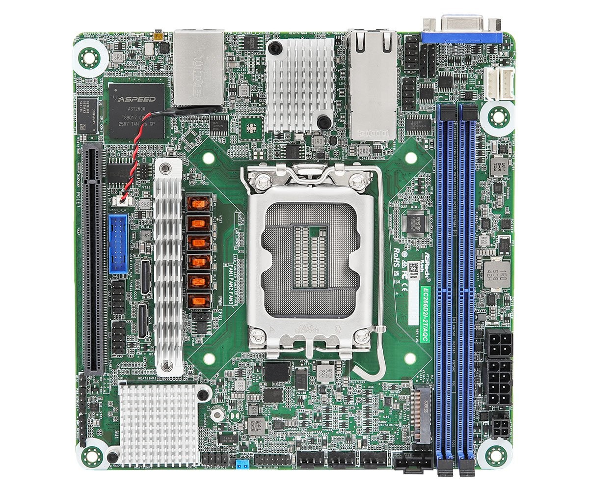ASRock Rack EC266D2I-2T/AQC  LGA 1700 Intel C266 Mini-ITX Server Motherboard