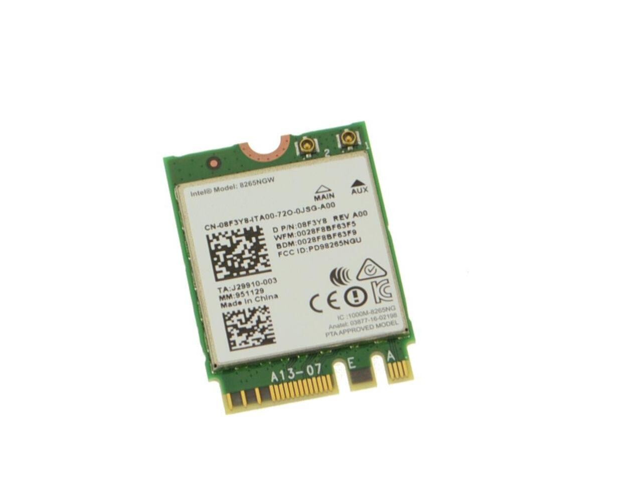 ✔️8F3Y8 8265NGW GENUINE DELL WIRELESS CARD BLUETOOTH LATITUDE 7390 CN-08F3Y8