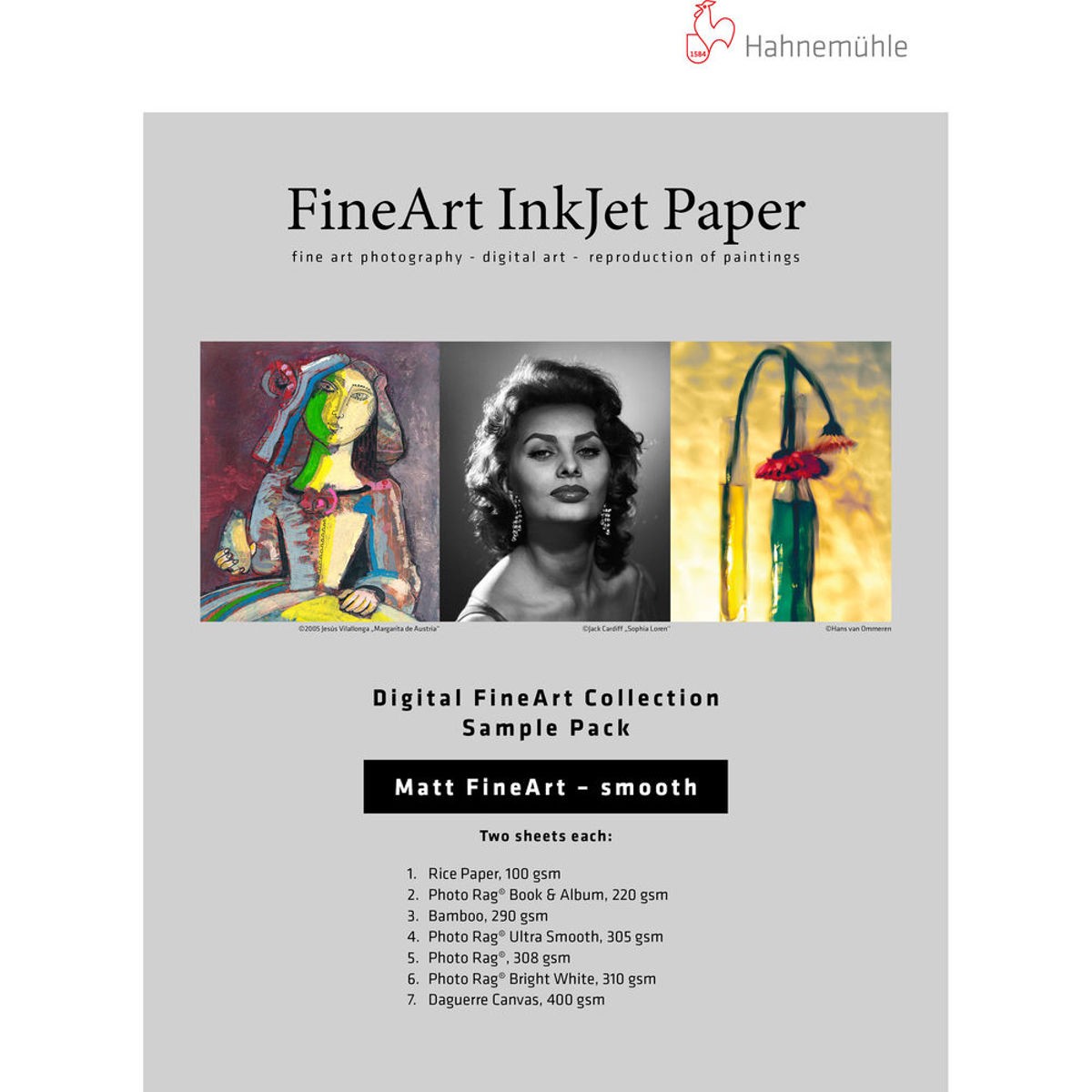Hahnemuhle Matte FineArt Smooth Inkjet Paper Sample Pack, 13x19", DIN A3+, 12 Sh