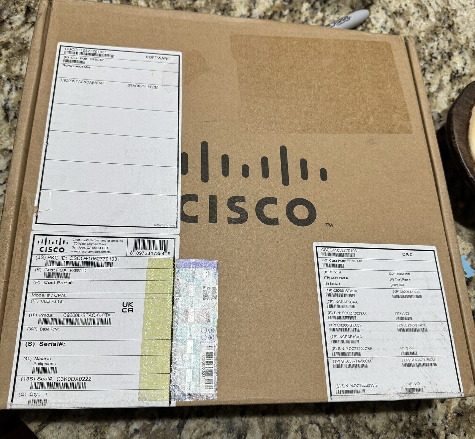 Cisco C9200L-STACK-KIT Stacking Kit - New Sealed
