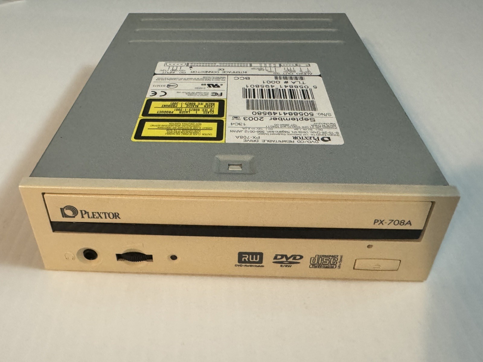 Plextor PX-708A DVD+RW CD-RW Internal IDE PATA Drive 2003 Retro