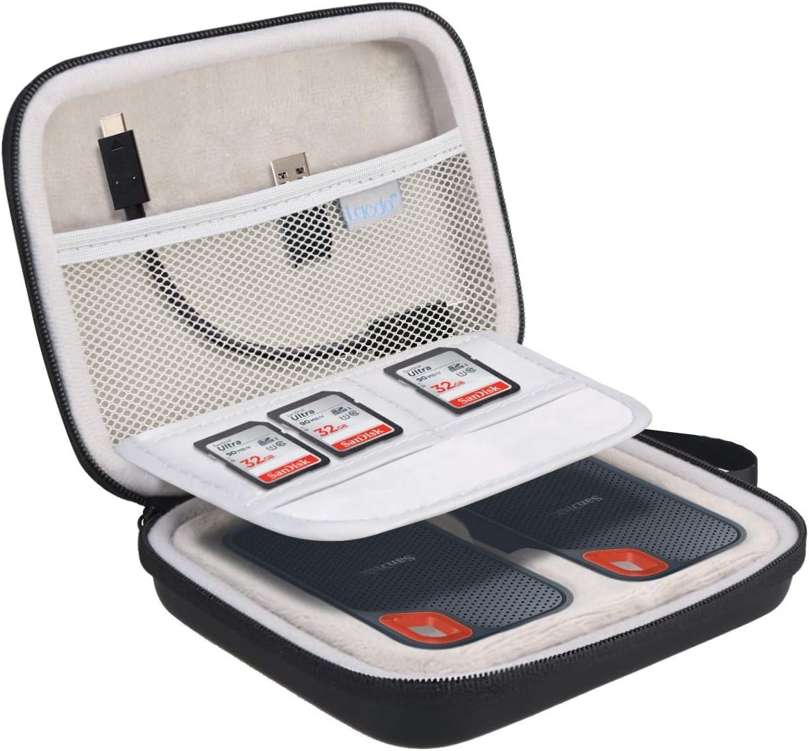 Lacdo 2-In-1 Hard Drive Carrying Case for Sandisk Extreme Portable External SSD