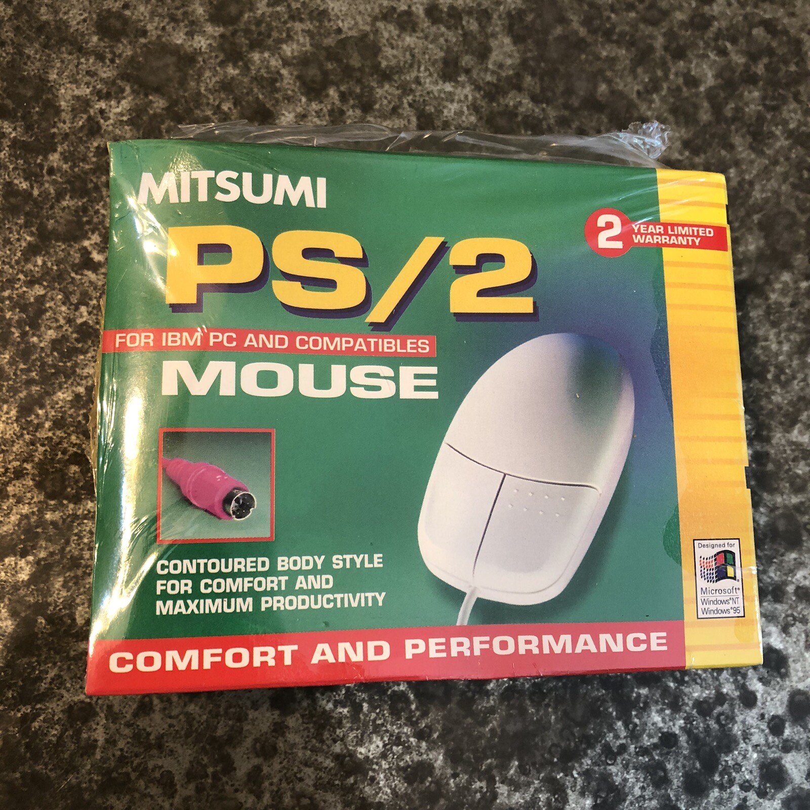 Mitsumi PS/2 Contoured Mouse Vintage NOS For IBM PC S3.4