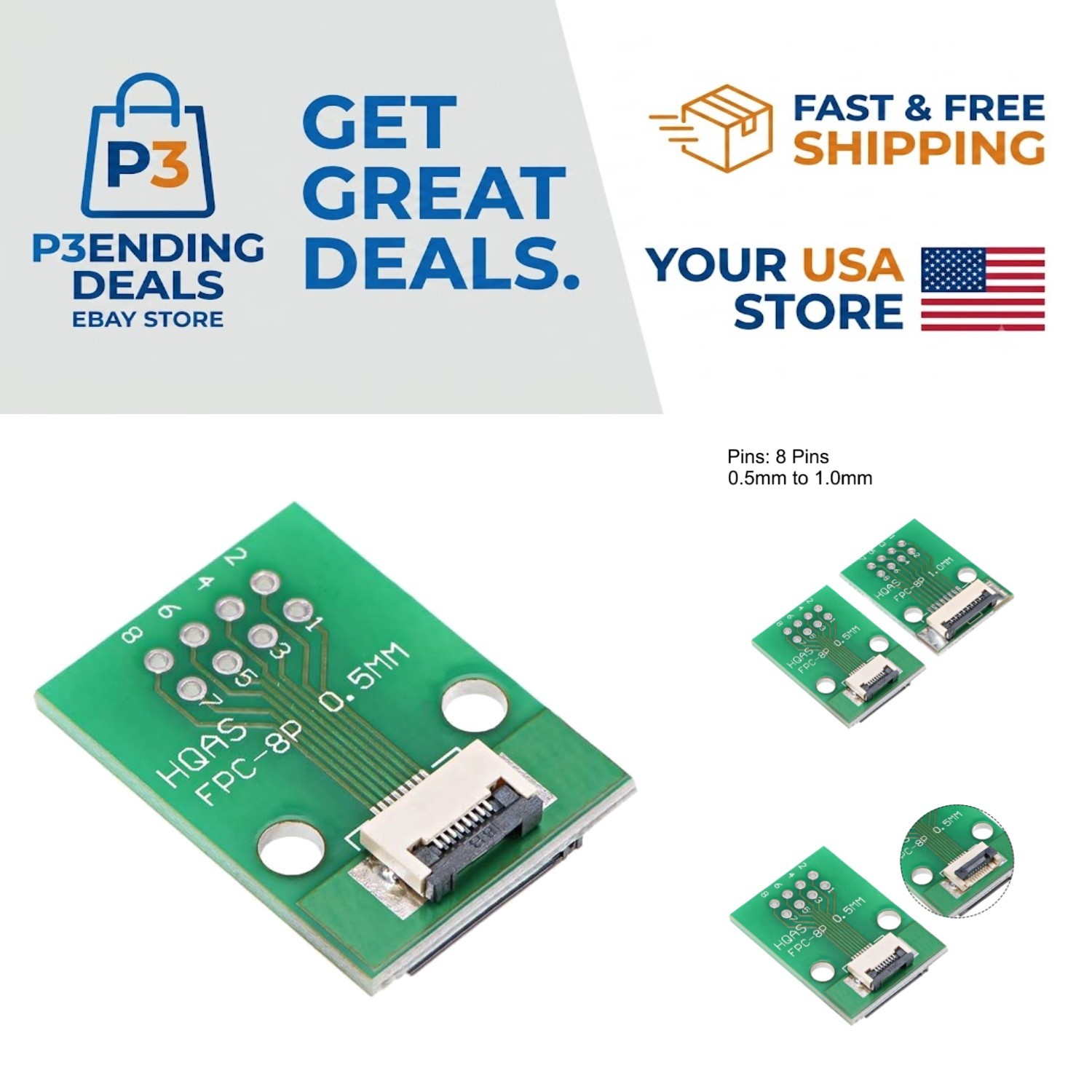 Versatile 8 Pin FFC FPC DIP PCB Coupling Adapter – Indoor/Outdoor Support
