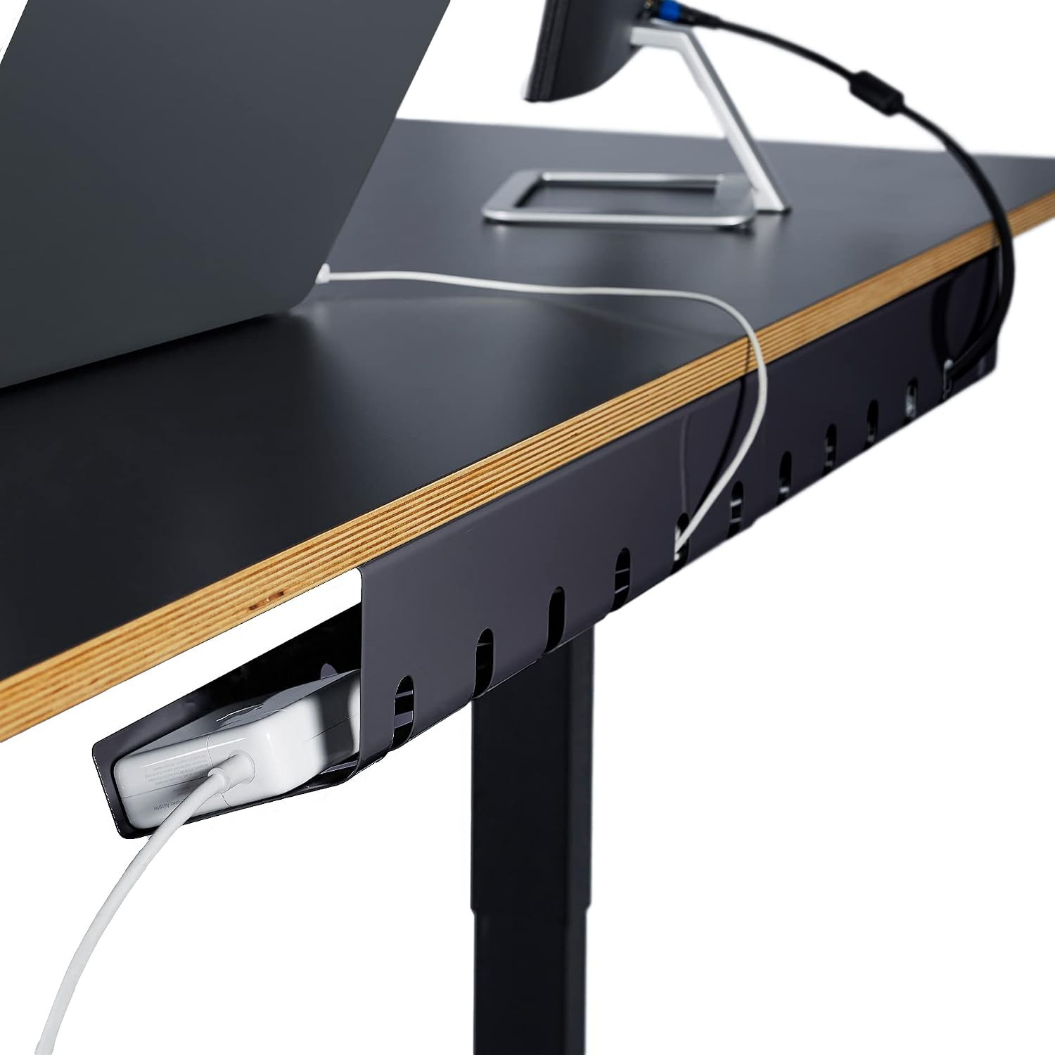 PAMO Cable Management under Desk, Set of 2 - Black