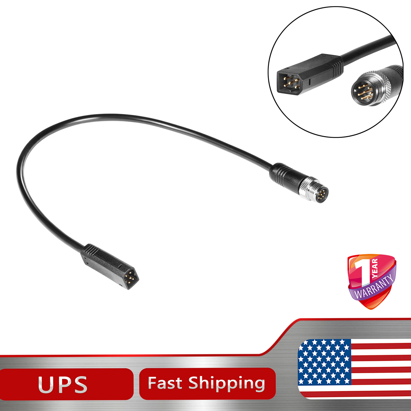 For Humminbird AS EC QDE Ethernet 12 Inch Cable Adapter w/Quickly Setup 720074-1